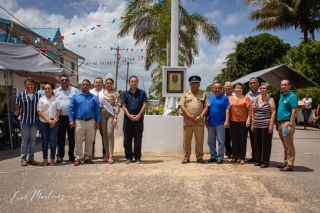 Participating in the flag raising ceremony in Benque Viejo Town