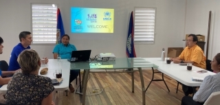 ミラドブUNHCRベリーズ代表とHumana（NGO）からの説明 / Explanation from Mr. Myradov and Humana Belize