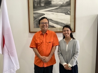 Ambassador Shirakata and Ms. Okada, JICA Volunteer