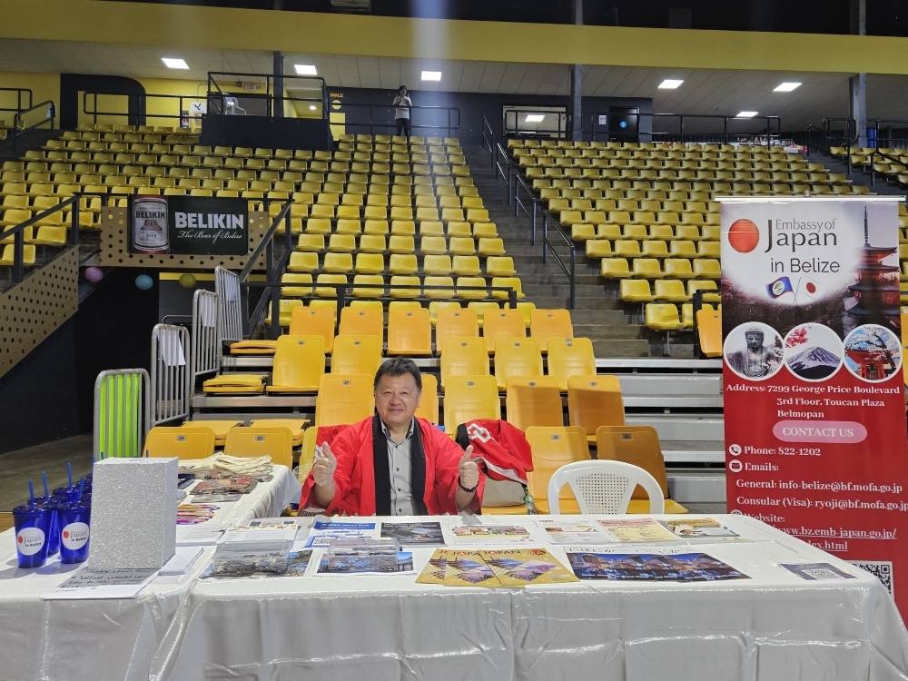 Above : Embassy Booth (日本大使館のブースにて)    