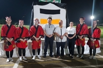 Takarabune group with Ambassador Ryosuke Yamakura, His Worship Pablo Cawich, Mayor of Belmopan, and Her Excellency Graciela Marina Pérez Zeledón, Ambassador of El Salvador to Belize