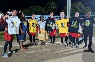 Takarabune group with the National Garifuna Council Belmopan Branch